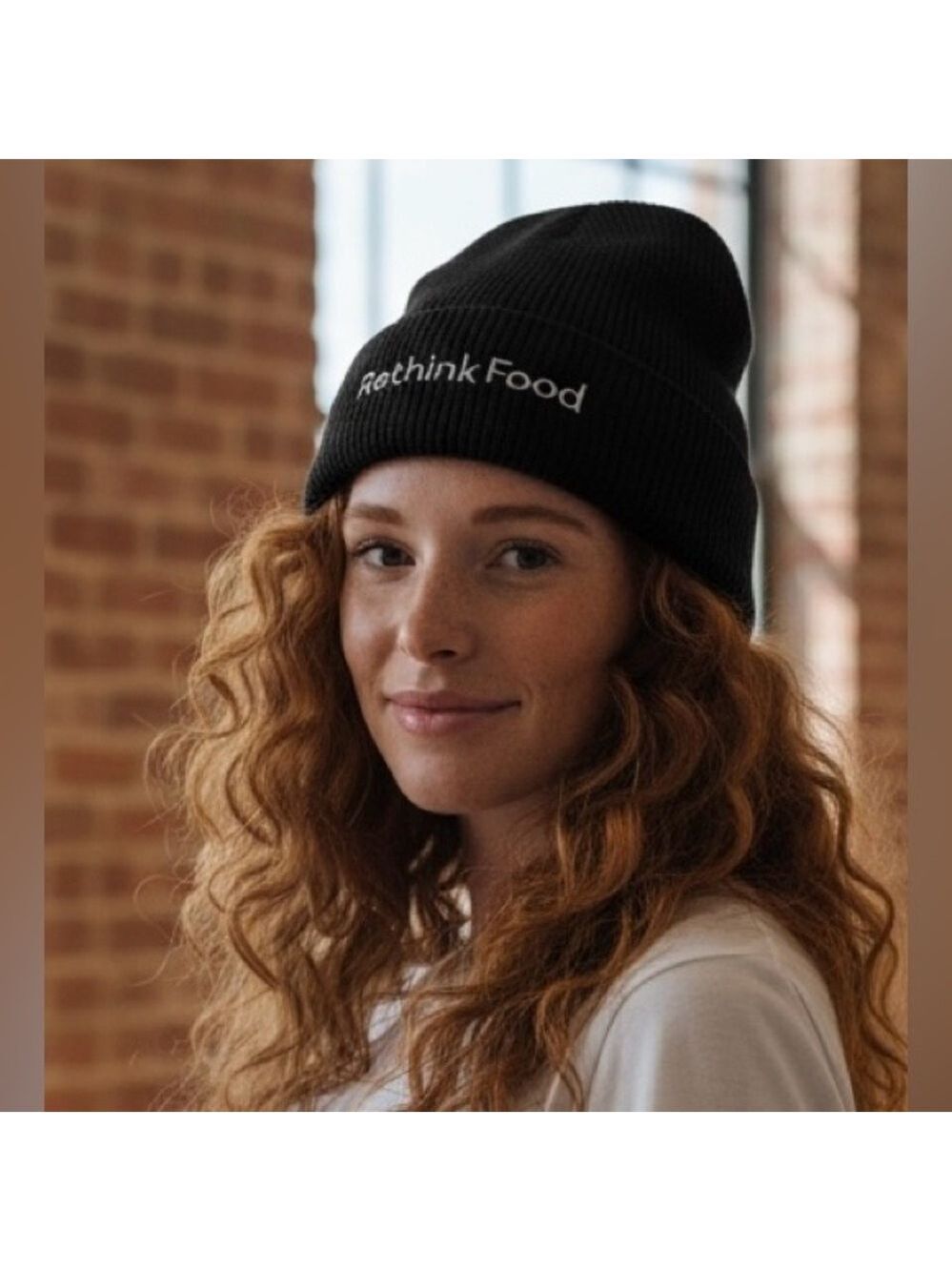 Richardson “Rethink Food” Black Waffle Beanie